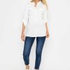 Tops & Blouses | Pala D'oro Collarless Shirt In Ecru