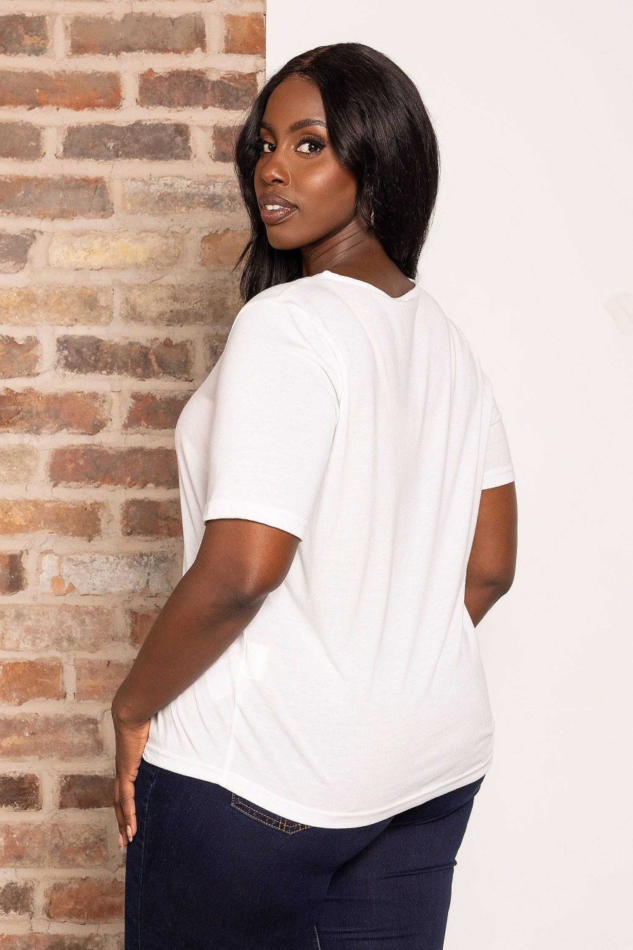 Tops & Blouses | Vero Moda Curve Curve - Daisy V-Neck Top In White