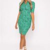 Dresses & Jumpsuits | Rowen Avenue Green Floral Crinkle Dress