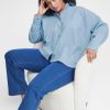 Tops & Blouses | Simple Wish Blue Cotton Long Sleeve Shirt