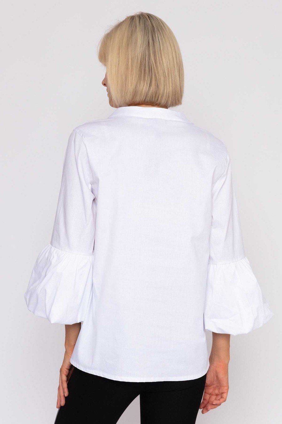 Tops & Blouses | Pala D'oro White Balloon Cuff Shirt