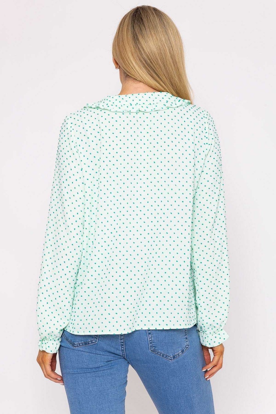 Tops & Blouses | Rowen Avenue Green Dobby Jacquard Blouse