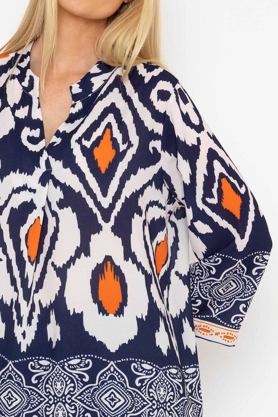 Tops & Blouses | Pala D'oro Olivia Top In Navy Print