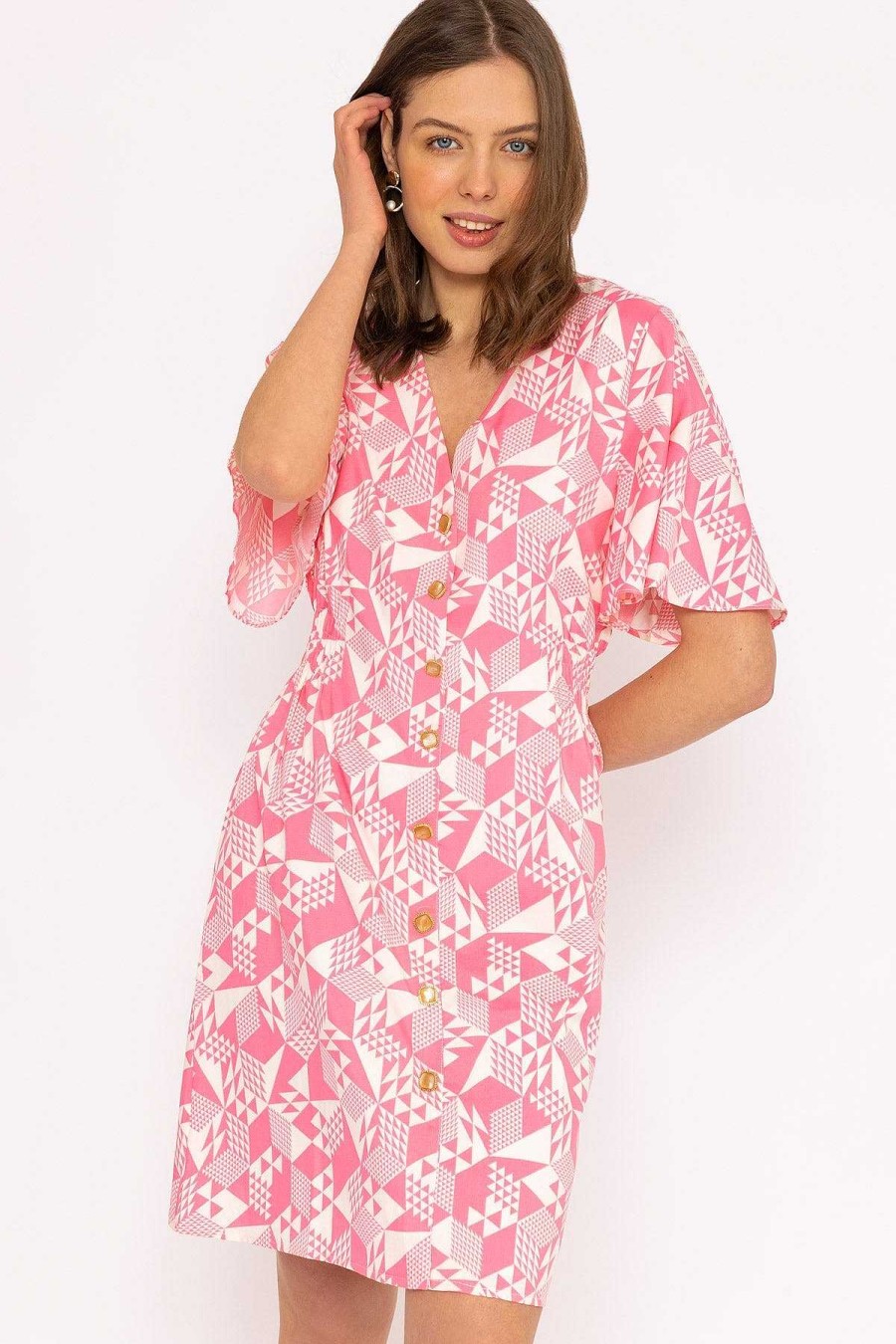 Dresses & Jumpsuits | Rowen Avenue Ailbhe Knee Length Dress In Pink Print