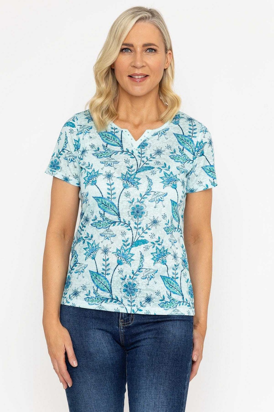 Tops & Blouses | Voulez Vous Green Printed Burnout Top