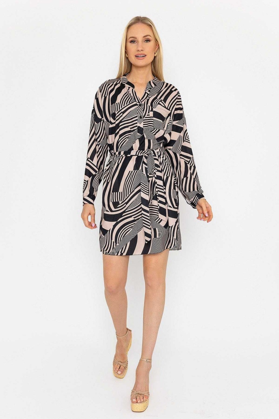 Dresses & Jumpsuits | Pala D'oro Mono Collarless Shirt Dress