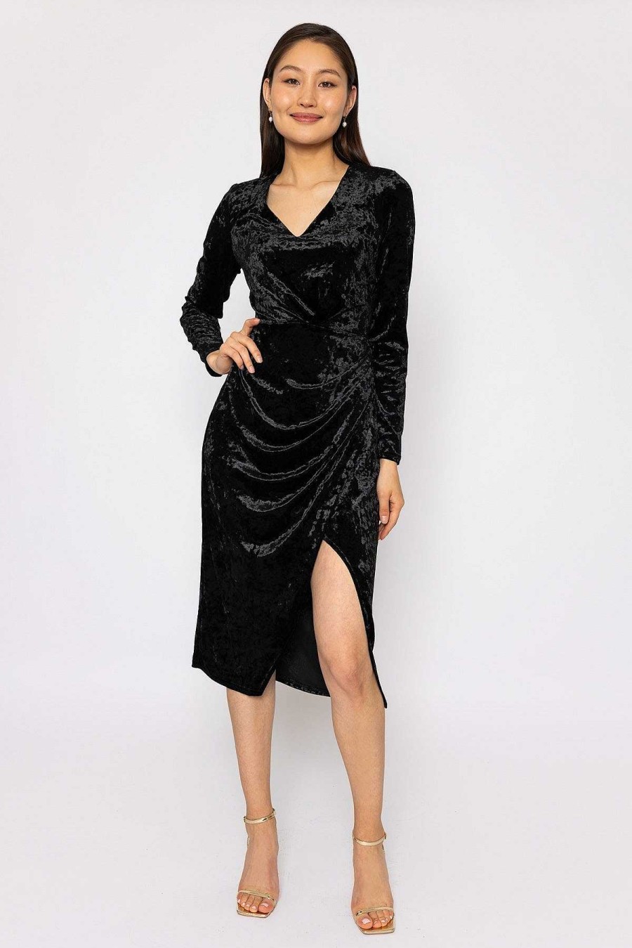 Dresses & Jumpsuits | J'aime la Vie Velour Taylor Dress In Black