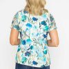 Tops & Blouses | Voulez Vous Green Foil Print Top With Lace