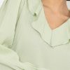 Tops & Blouses | Rowen Avenue Long Sleeve Ruffle Blouse In Sage