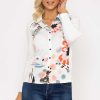 Tops & Blouses | Kalisson Printed Shirt Blouse In White